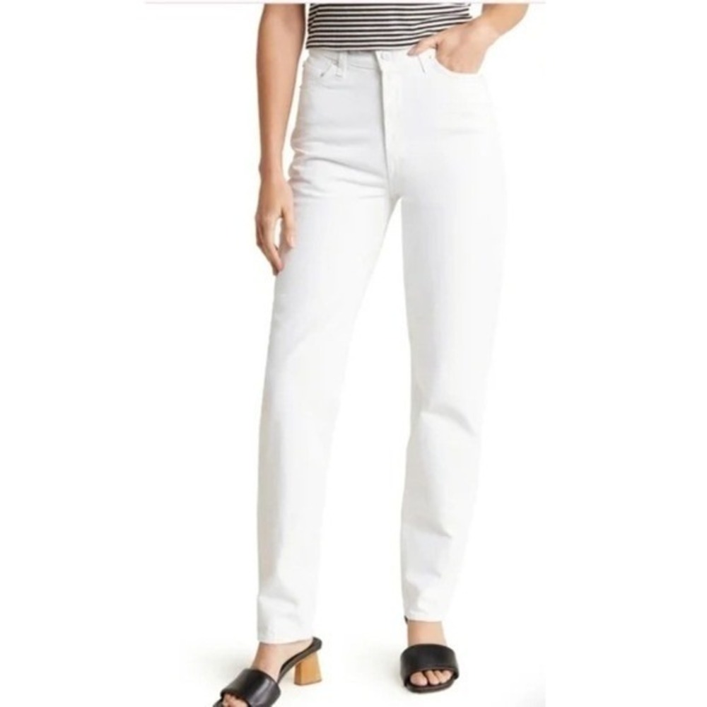 Mother Snacks Twizzy Skimp Jeans White Cotton Denim - size 26